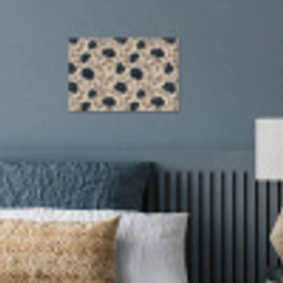 Motief - Bloemen - Zwart - Beige poster papier klein 62 -sfeer2
