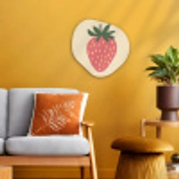 Aardbei - Minimalistisch - Rood - Fruit Wandcirkel Organisch Forex 3mm klein -sfeer4