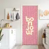 Bonjour - Stippen - Roze- Geel deurposter klein -sfeer5