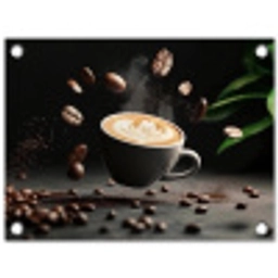 Cappuccino - Kop - Bonen - Bruin tuinposter los doek klein -3d