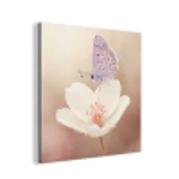 Vlinder - Bloem - Blauw aluminium wit klein -3d