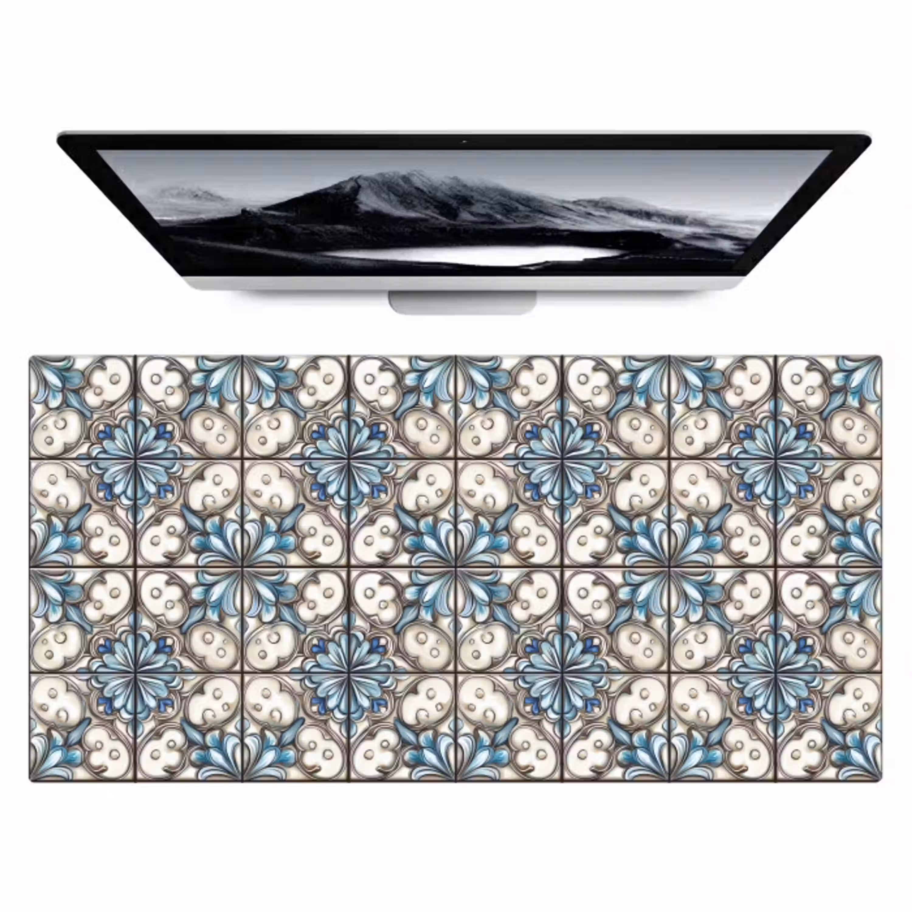 Barok - Tegel - Kleurrijk Muismat XXL klein 681 -zzz3d
