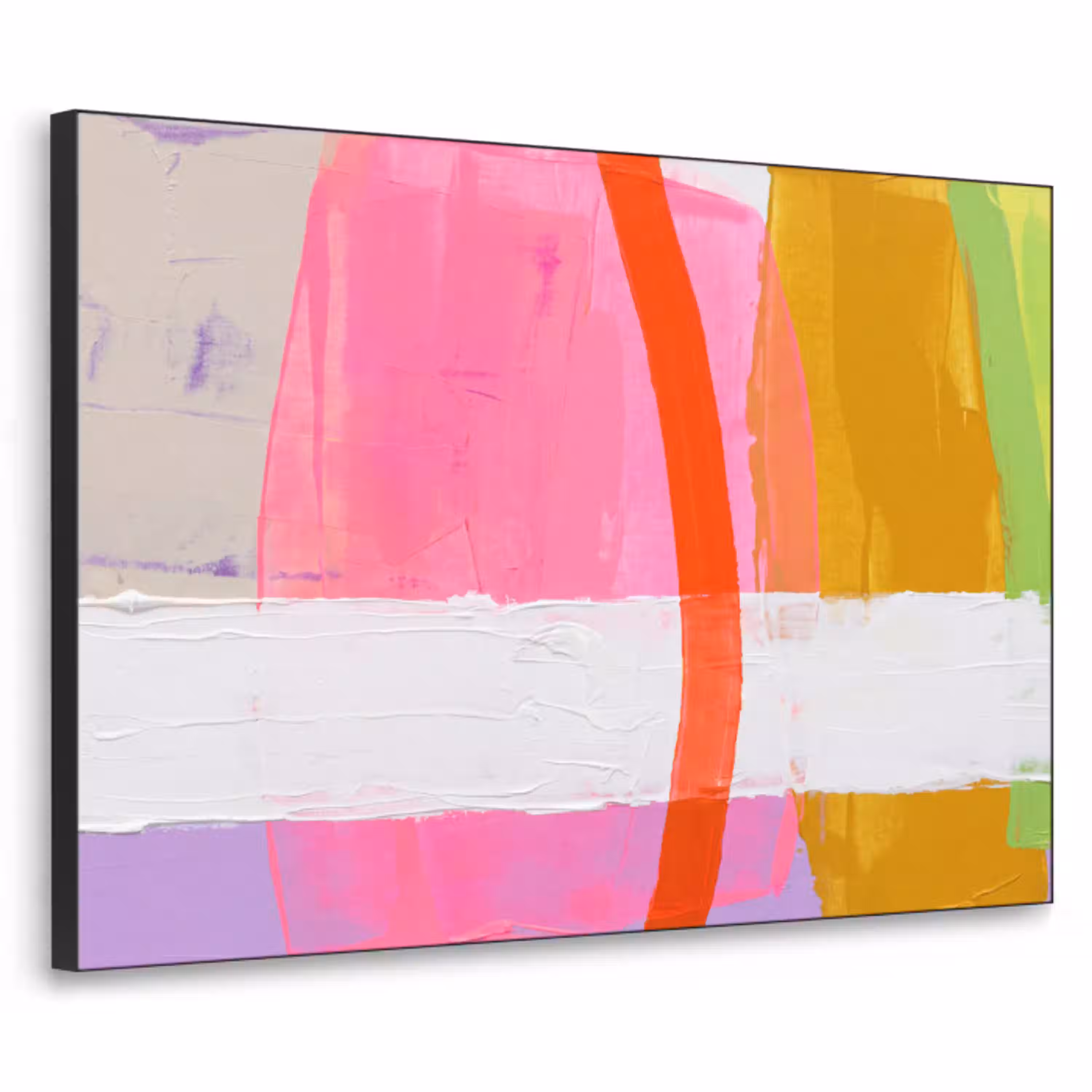 Abstract - Kleurrijk - Vormen - Modern - Kunst Textielframe zwart klein -3d