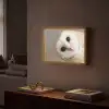 Uil - Bruin - Wit Light Box met batterij (Wandlamp) middel -sfeer1