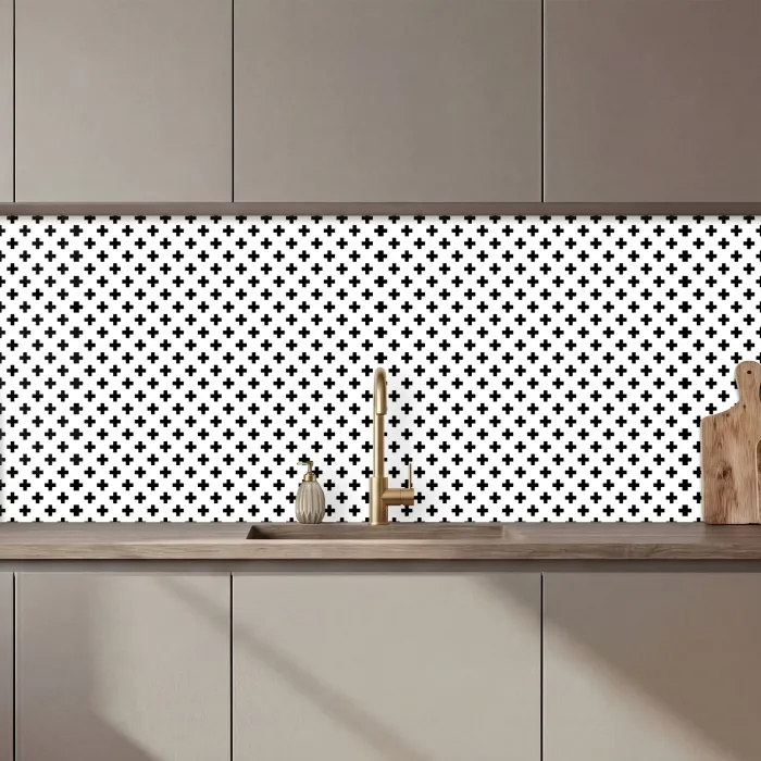 Design - Lijn - Patroon - Zwart - Wit keuken achterwand 2 middel 871 zz_3dshopping