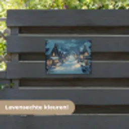 Kerstdorp - Kerst - Sneeuw - Winter tuinposter los doek klein -sfeer3