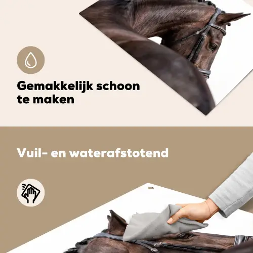 Portret - Paard - Elegant Inductie beschemer met haakjes klein -ky-schoon-nl
