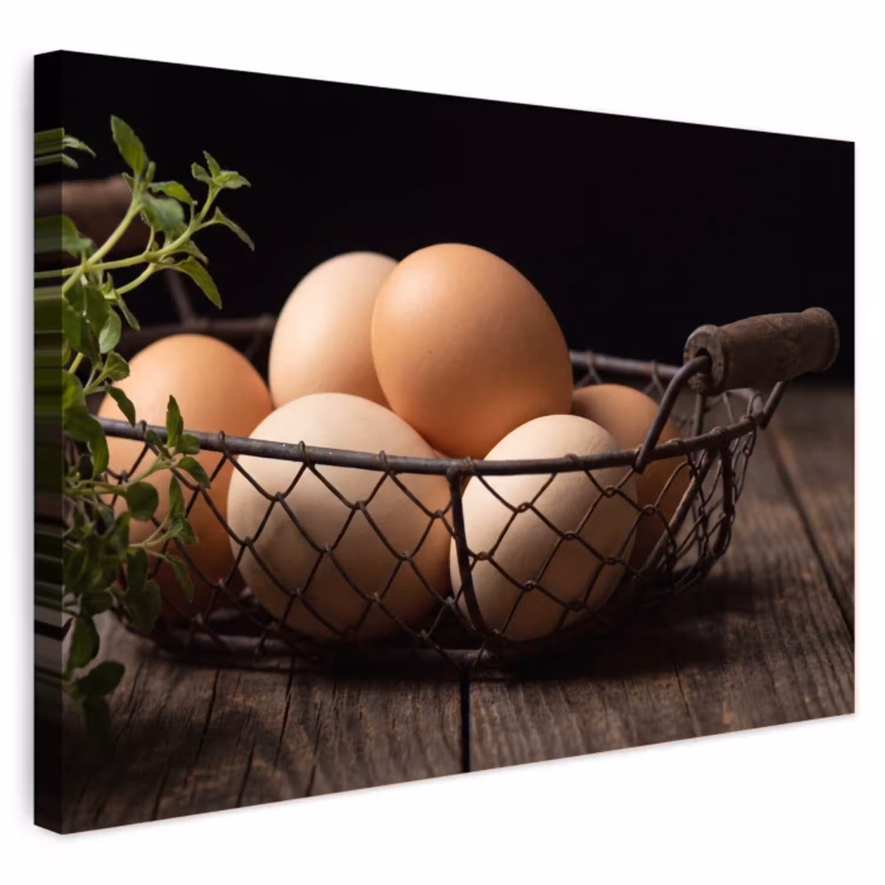Eieren - Mand - Eten Tuinposter op houten frame 2 cm dik klein -3d
