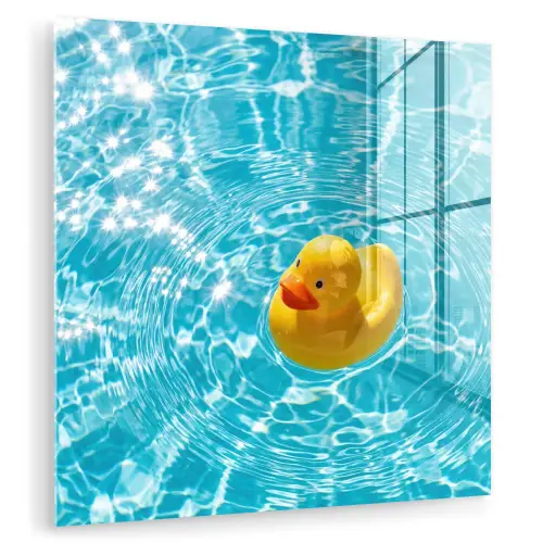 Badeend - Dobberen - Blauw plexiglas 5mm klein -zzzproduct_nieuw