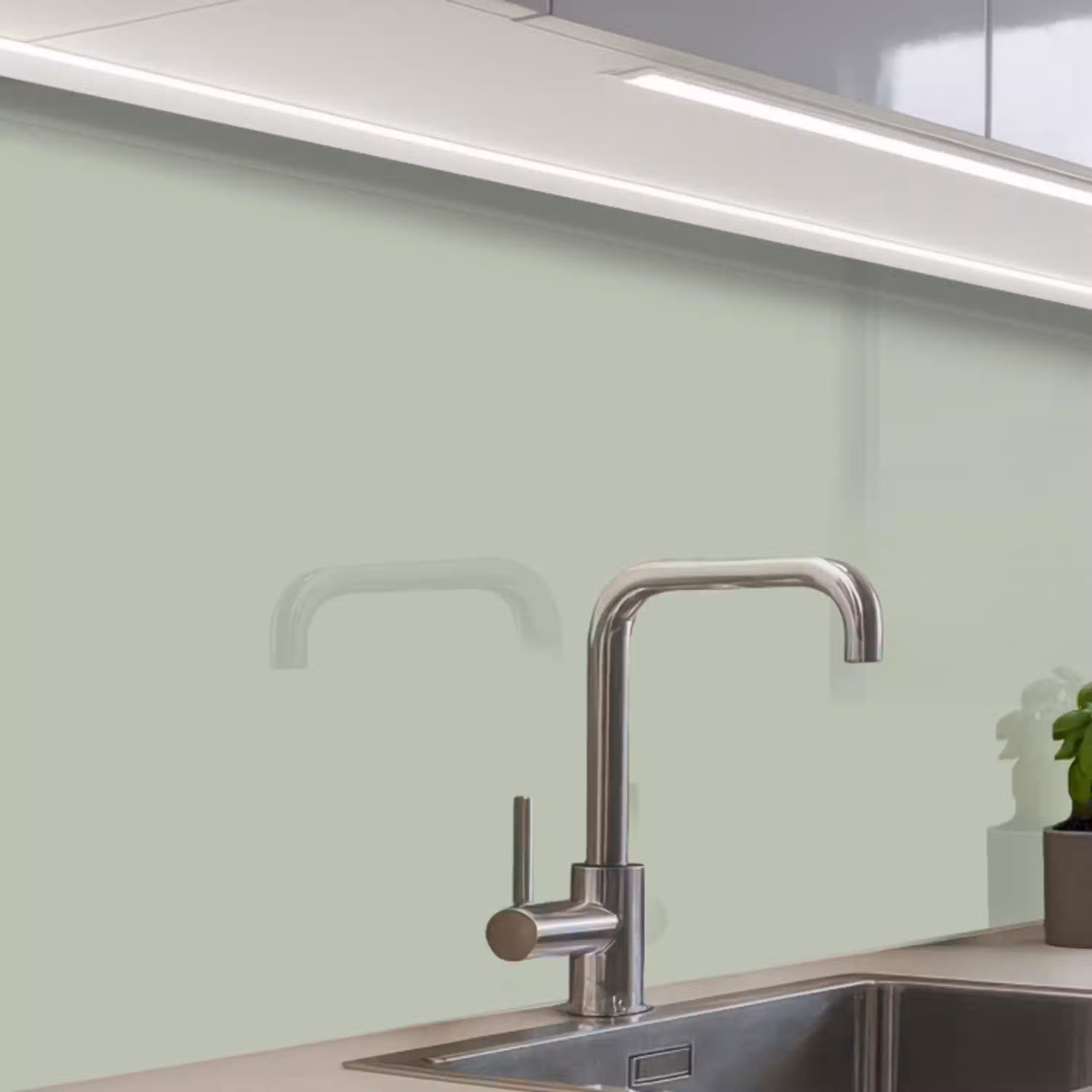 Mintgroen - Effen kleur keuken achterwand 2 middel 865 -zzzz3d_schuin