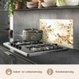 Takken - Bloemen - Vogeltjes - Roze keuken achterwand spatscherm klein -usp_NL