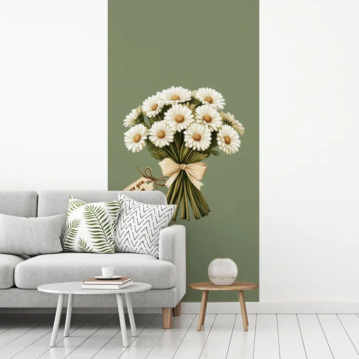 Lint - Boeket - Groen - Quote fotobehang vinyl groot -woonkamer