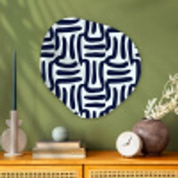 Abstract - Modern - Blauw Wandcirkel Organisch Aluminium middel 851 -sfeer2