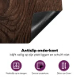 Houtnerf - Textuur - Patroon - Bruin - Rustiek Inductie beschermer vinyl 3mm middel -zzzzzzz-cc-onderkant