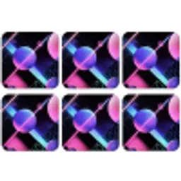 Bollen - Neon - Lijnen - Roze onderzetter kurk middel -zkaufland3dotto