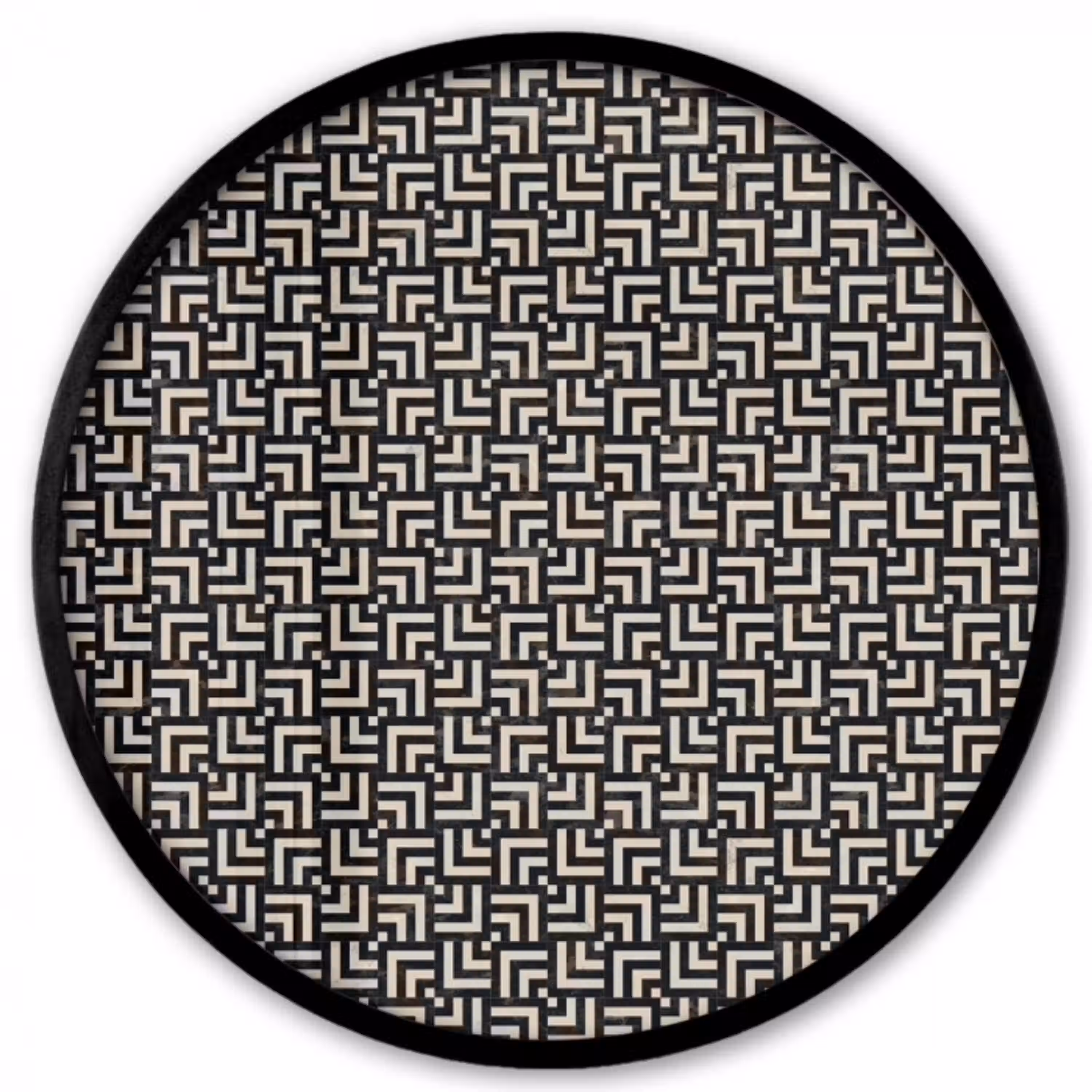 Patroon - Marmer - Zwart Fotolijst rond zonder passe partout klein 856 -3d