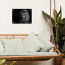Majestueuze leeuw in de duisternis tuinposter los doek klein -sfeer7