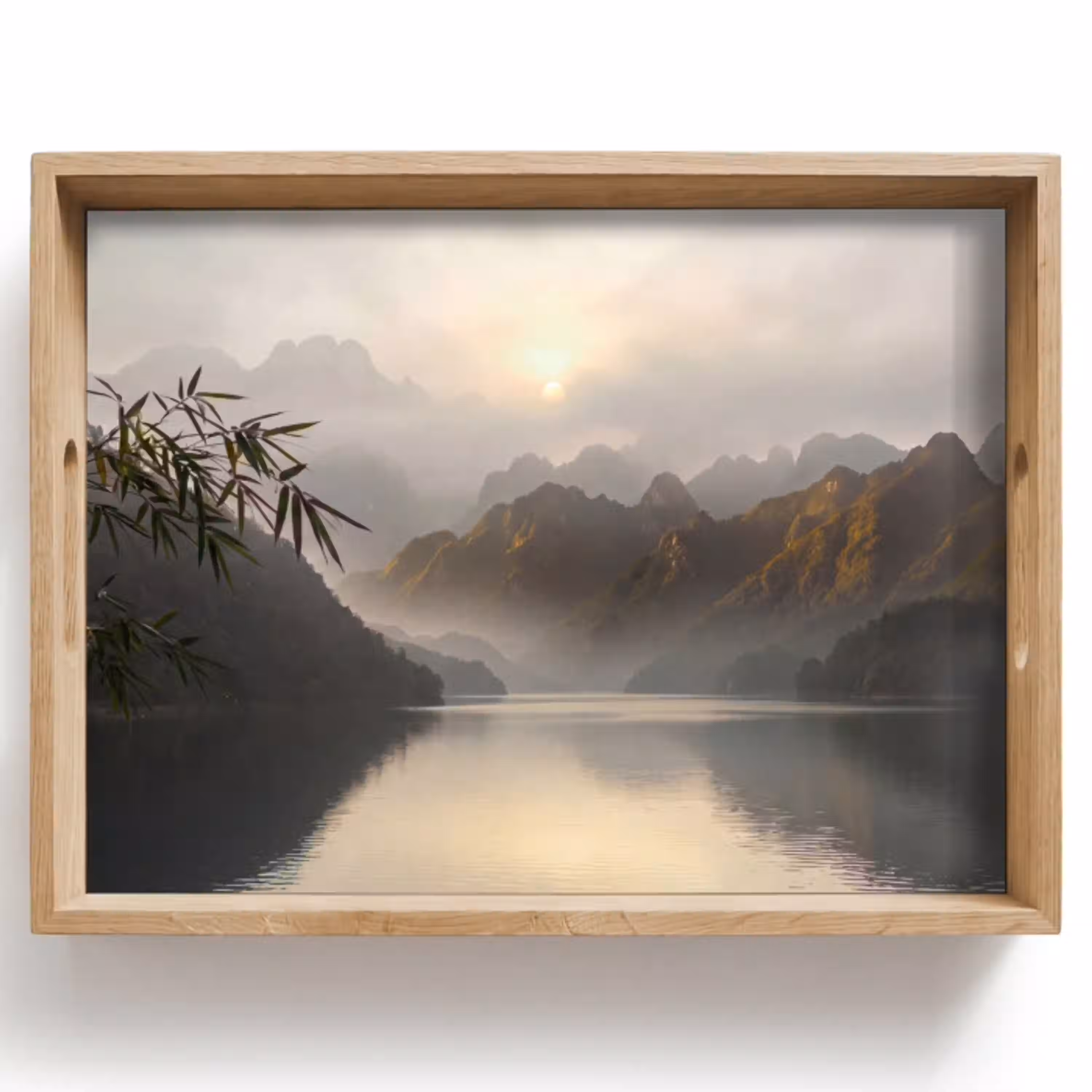 Bergen - Water - Mist - Natuur - Landschap Dienblad Rechthoek middel -z3d_shopping