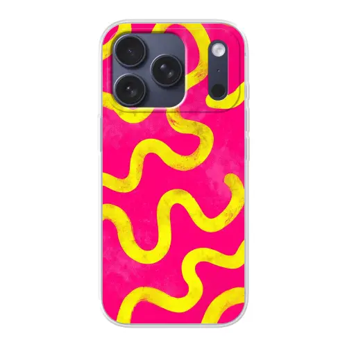 Lijn - Geel - Abstract Telefoonhoesje iPhone 17 Pro klein -3d