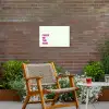 Focus on the good - Beige - Roze Tuinposter op houten frame 2 cm dik klein -sfeer3