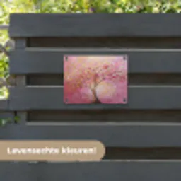 Boom - Roze - Goud - Modern tuinposter los doek klein -sfeer3