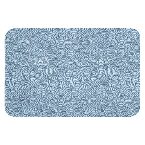 Golven - Ritmisch - Blauw WCmat klein 1009 -3d