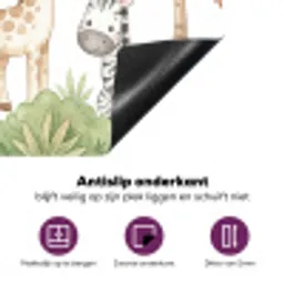 Dieren - Jungle - Pastel Inductie beschermer vinyl 3mm middel -zzzzzzz-cc-onderkant