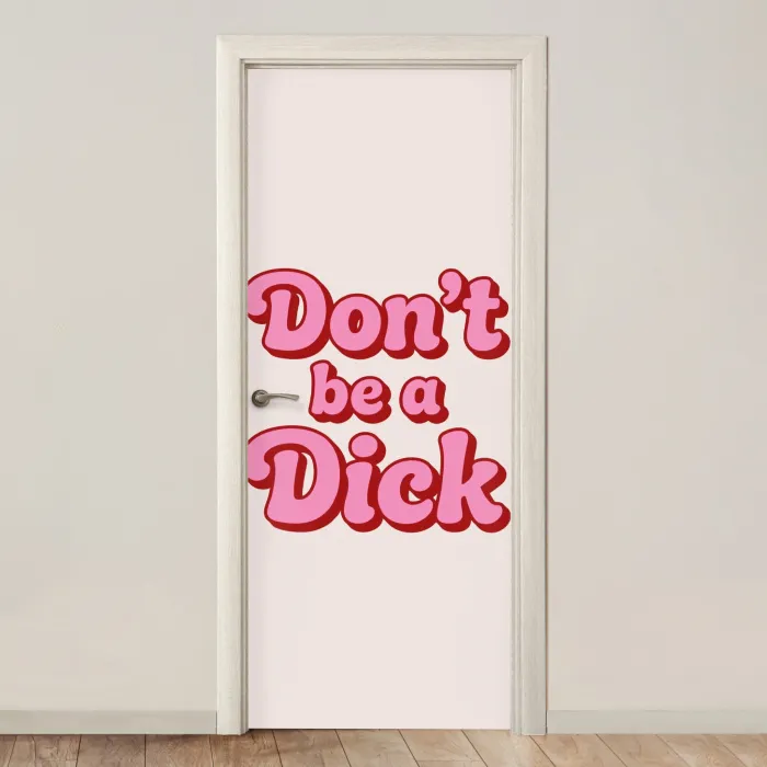 Tekst - Boodschap - Roze deurposter klein -3d_beige