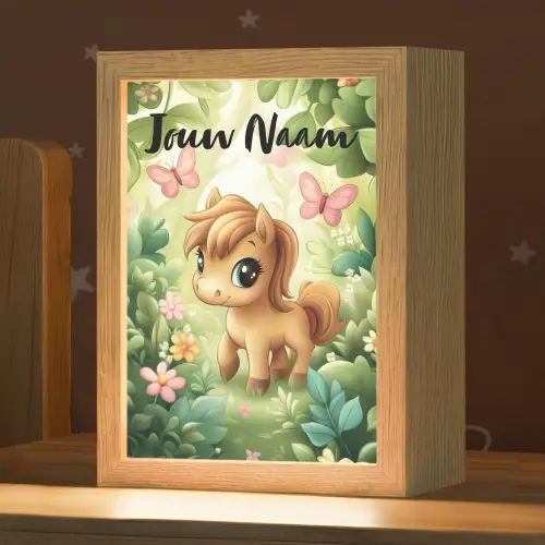 Paard - Bloemen - Vlinders Light Box met kabel (Kinderlampje) klein -zzz_3d_website