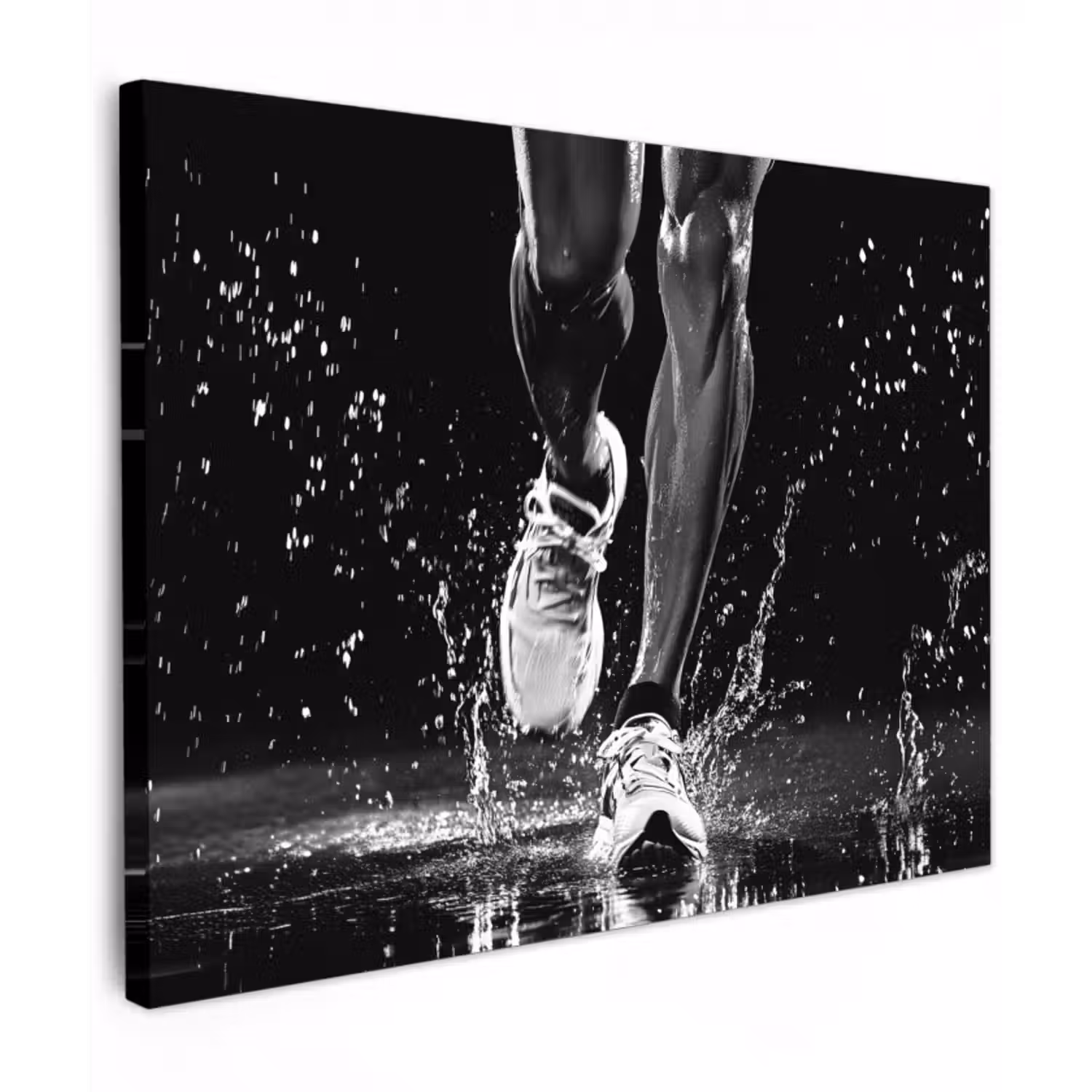 Leinwandbild - Laufschuhe - Laufen - Drops - Schwarz