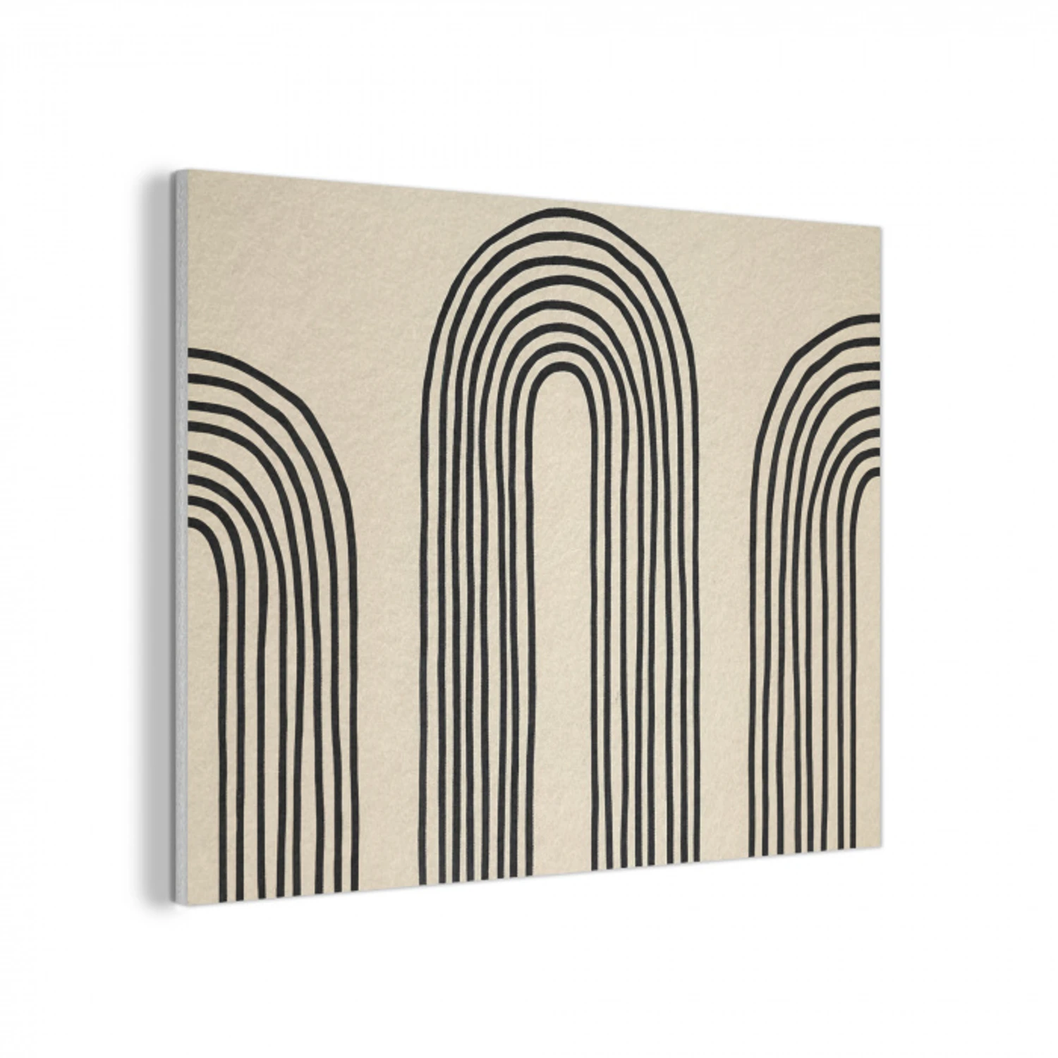 Boogvormen - Zwart - Strak PET vilt klein -3d