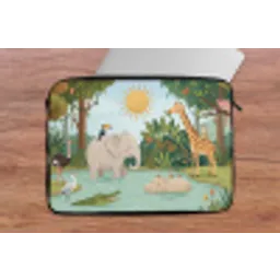 Jungle - Oase - Dieren - Kleurrijk laptophoes neopreen klein -tafel