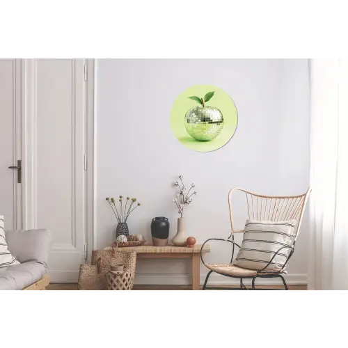 Groen - Disco - Decoratie - Appel Wandcirkel aluminium klein -woonkamer