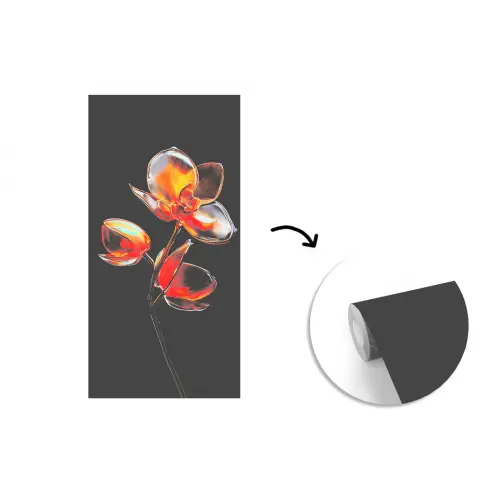 Bloem - Orchidee - Oranje fotobehang vinyl groot -3d