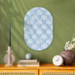 Palmboom - Modern - Blauw Wandcirkel Ovaal Forex klein 630 -sfeer2