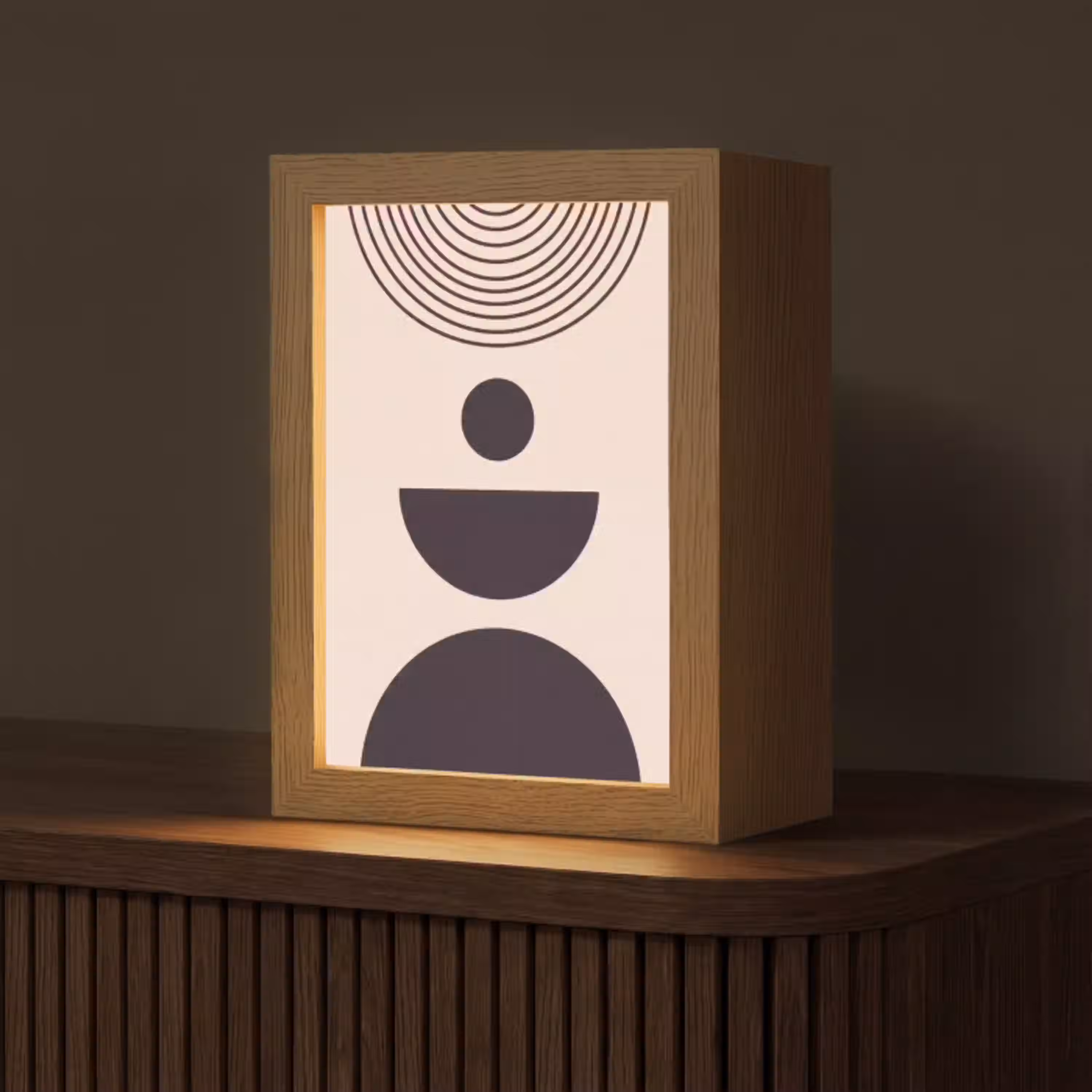 Geometrische balans - Kunst Light Box met kabel (Tafellamp) klein -z3d_website