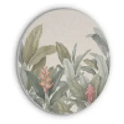 Tropisch - Planten - Modern - Groen Akoestische PET Vilt - Rond klein -3d