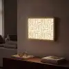 Zandkleur - Wit - Patroon Light Box met batterij (Wandlamp) middel 907 -sfeer1