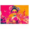 Vrouw - Zonnebril - Abstract - Oranje poster papier klein -3d