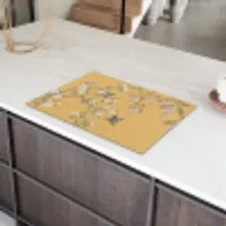 IJsvogels - Bloesem - Geel Inductie beschermer vinyl 3mm klein -sfeer8