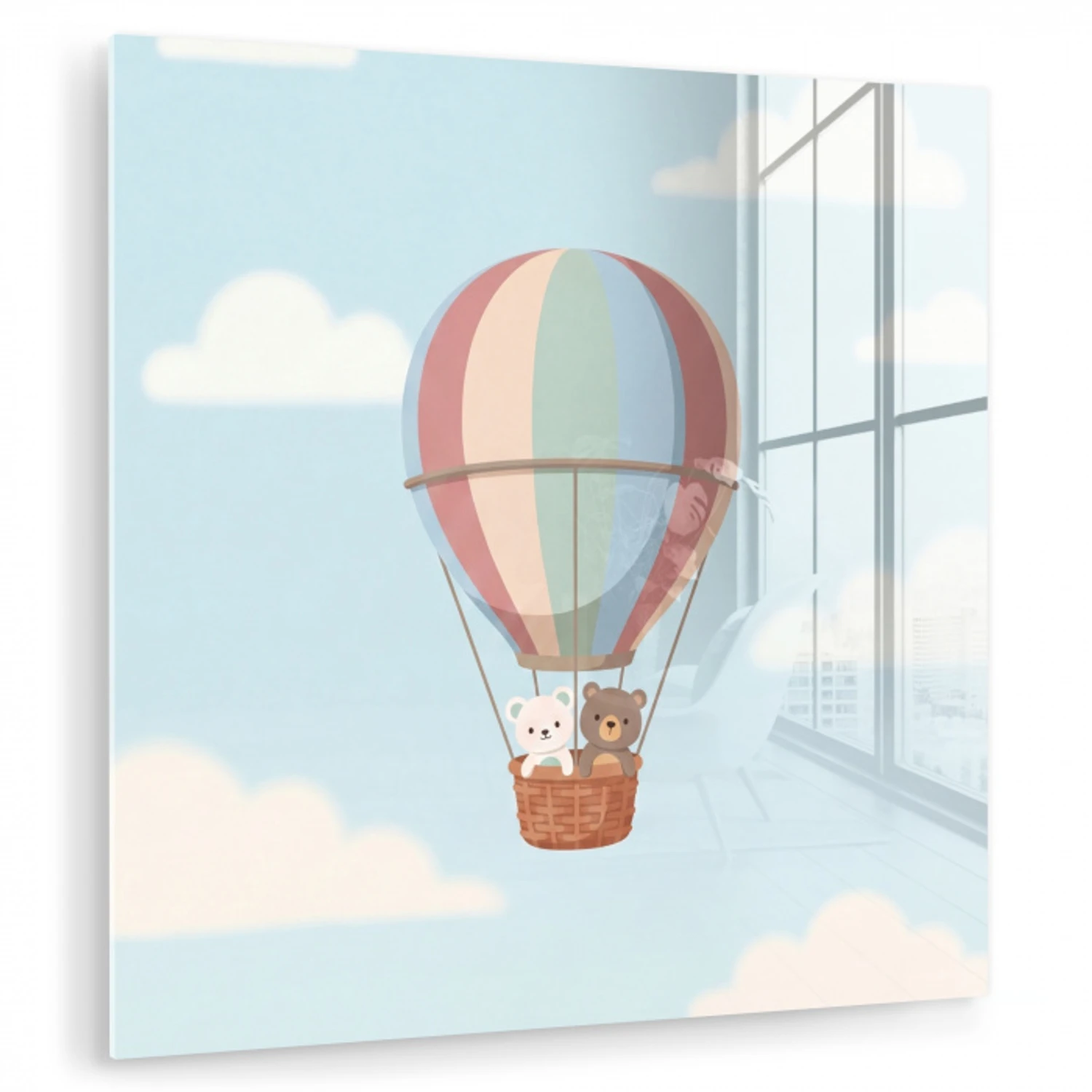 Luchtballon - Beren - Pastel plexiglas 5mm klein -zzzproduct_nieuw