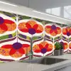 Retro - Flower Power - Vintage - Kleuren keuken achterwand 2 middel 871 -3d_schuin