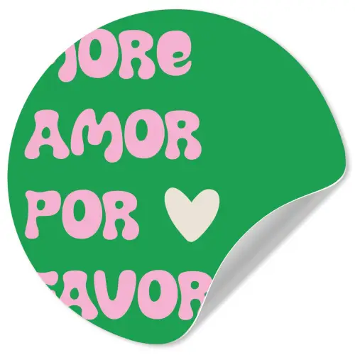 Amor - Valentijn - Groen - Tekst Wandcirkel behangsticker klein -3d