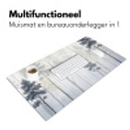 Bos - Bomen - Mist - Natuur - Illustratie - Grijs Muismat XXL klein -sfeer4