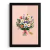 Margrieten - Boeket - Strikje - Roze fotolijst zwart zonder passe partout klein -3d