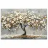 Boom - Bloemen - Wit - Natuur - Kunst poster papier klein -3d