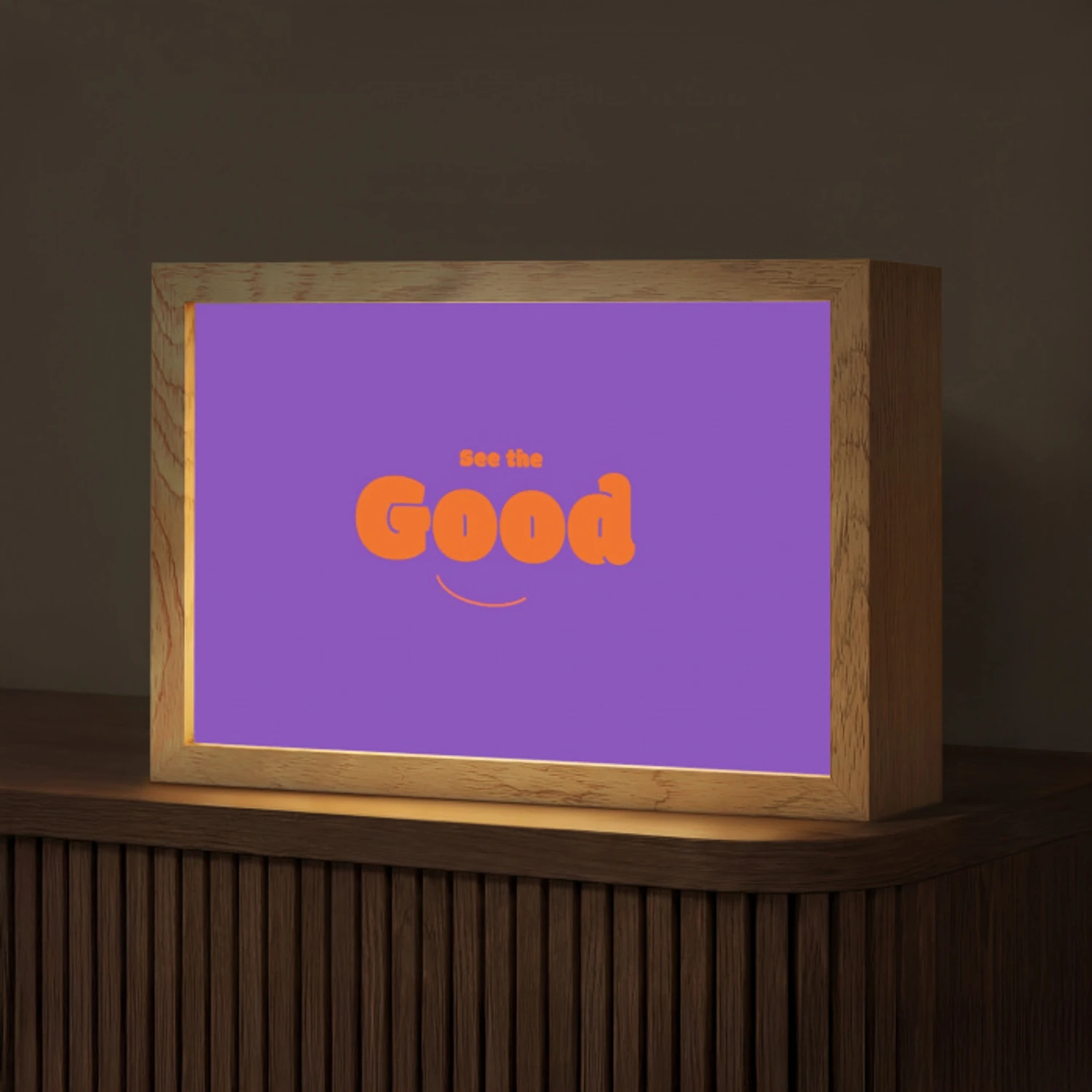 See the good - Oranje - Paars - Smiley Light Box met kabel (Tafellamp) klein -z3d_website