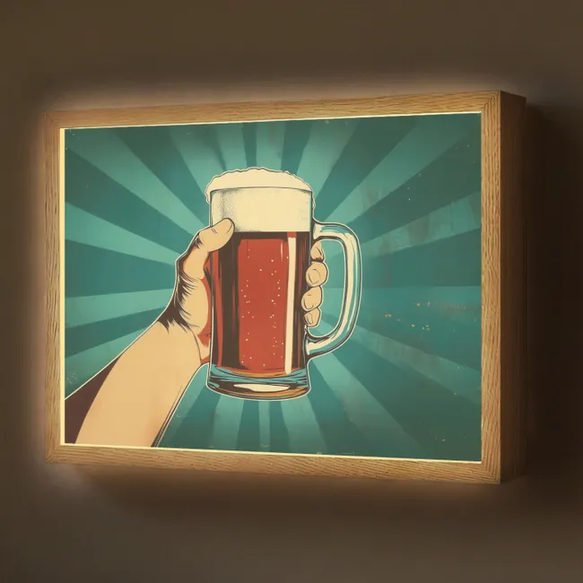 Lightbox - Beer glass - Foam - Retro - Green