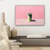 Beker - Rietje - Minimalistisch - Groen canvas 2cm klein -sfeer6