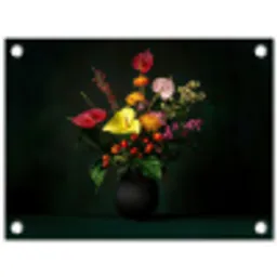 Bloemen - Vaas - Zwart tuinposter los doek klein -3d